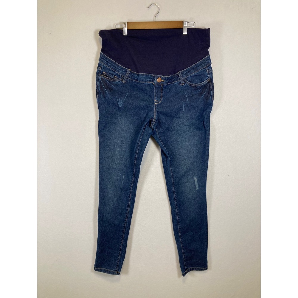 Comfortable Hybrid & Company Women‎ XL Maternity Skinny Jeans Dark Wash Stretch